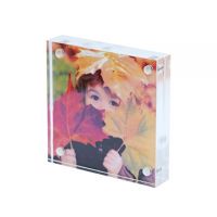 3-inch Acrylic Crystal Photo Frame (76x76mm / Magnets Holding)